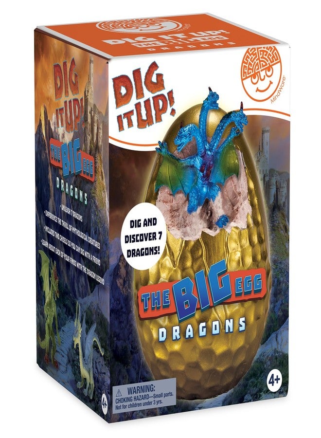 MindWare Dig It Up! The Big Egg Dragons - Excavate 7 Dragon Figures from One Giant Egg | STEM Excavation Kit with Tools & Dragon Legend for Kids Ages 4+ | Hands-On Science & Imaginative Play Toy - Image 2